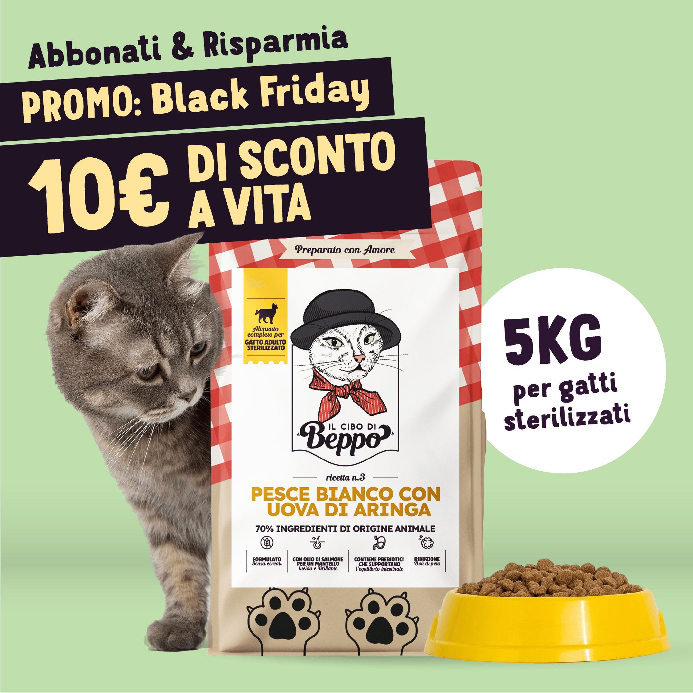 Gatto Con Personalità Il Cibo di Beppo - Abbonati e Risparmia