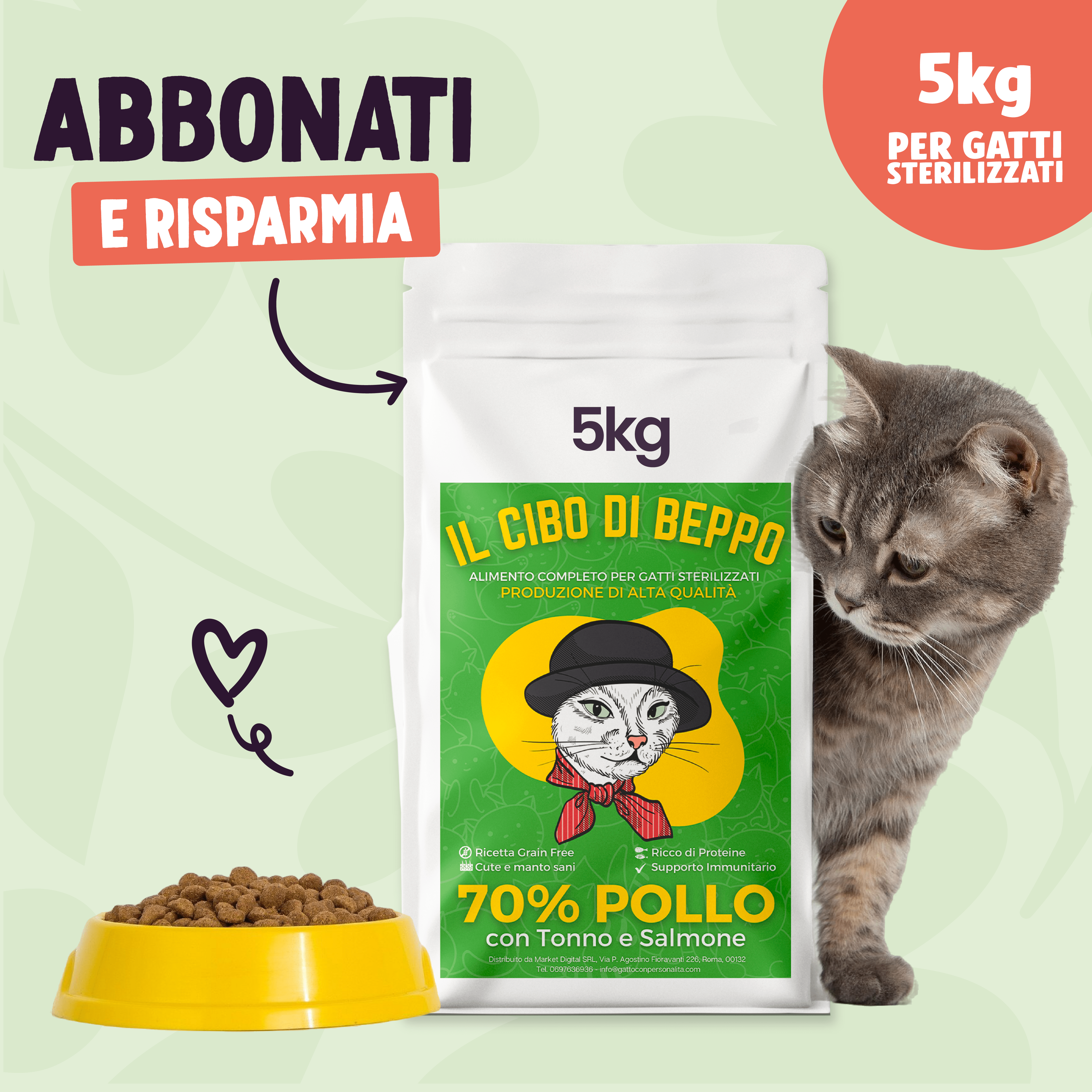 Gatto Con Personalità Il Cibo di Beppo - Abbonati e Risparmia