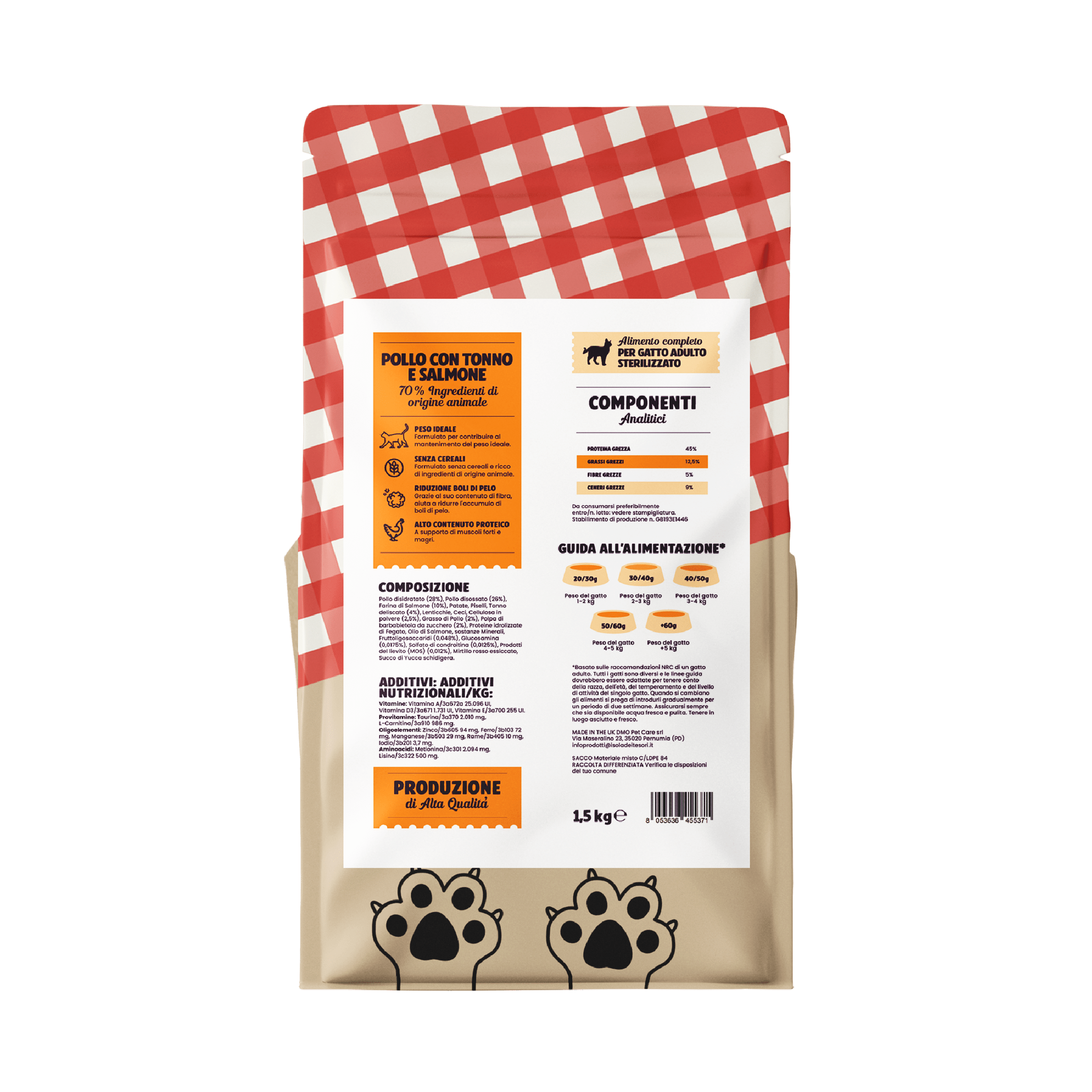 Gatto Con Personalità Il Cibo di Beppo - Crocchette per Gatti Sterilizzati - Ricetta Grain Free - Formulata senza grano e senza glutine - Alimento Completo - 1.5kg
