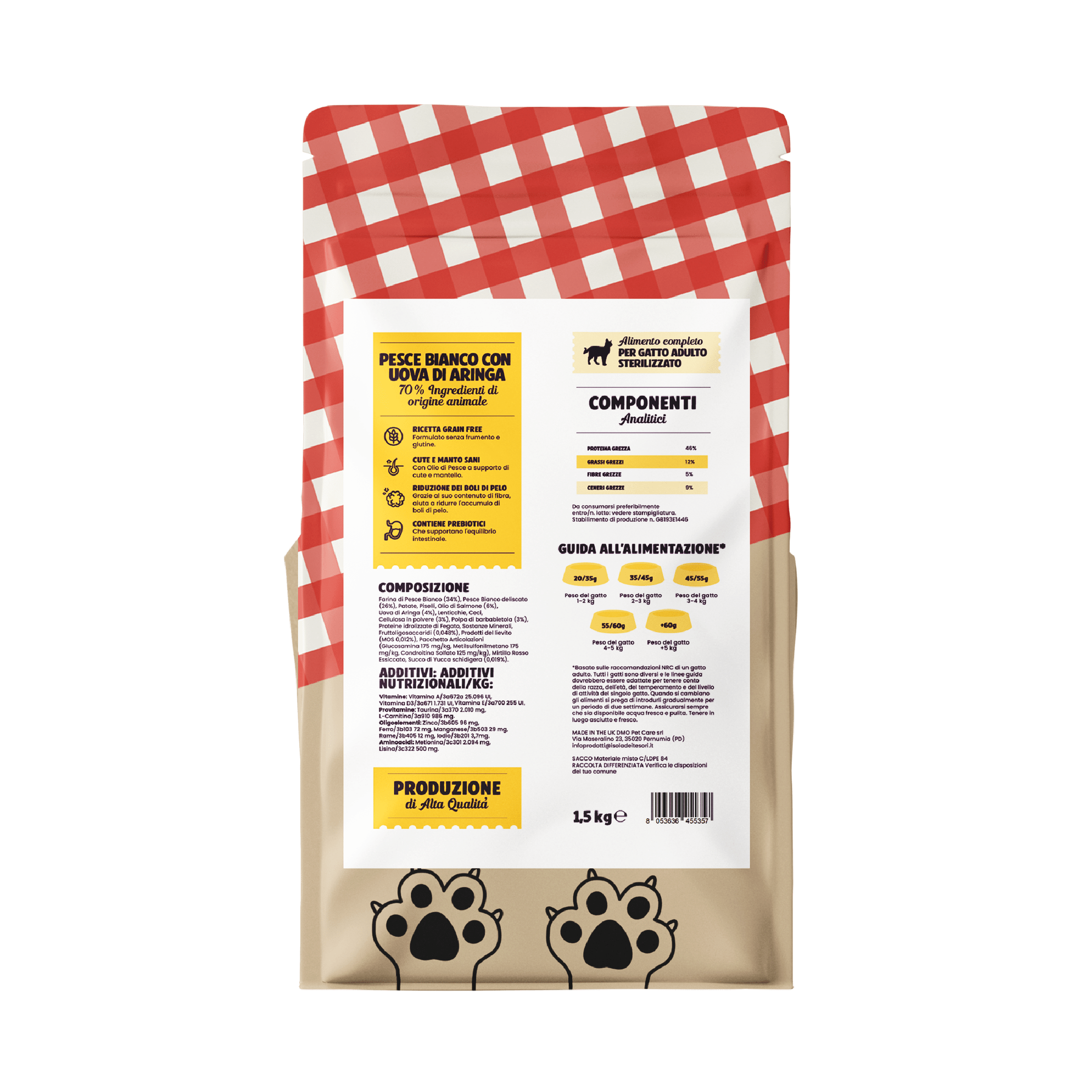 Gatto Con Personalità Il Cibo di Beppo - Crocchette per Gatti Sterilizzati - Ricetta Grain Free - Formulata senza grano e senza glutine - Alimento Completo - 1.5kg