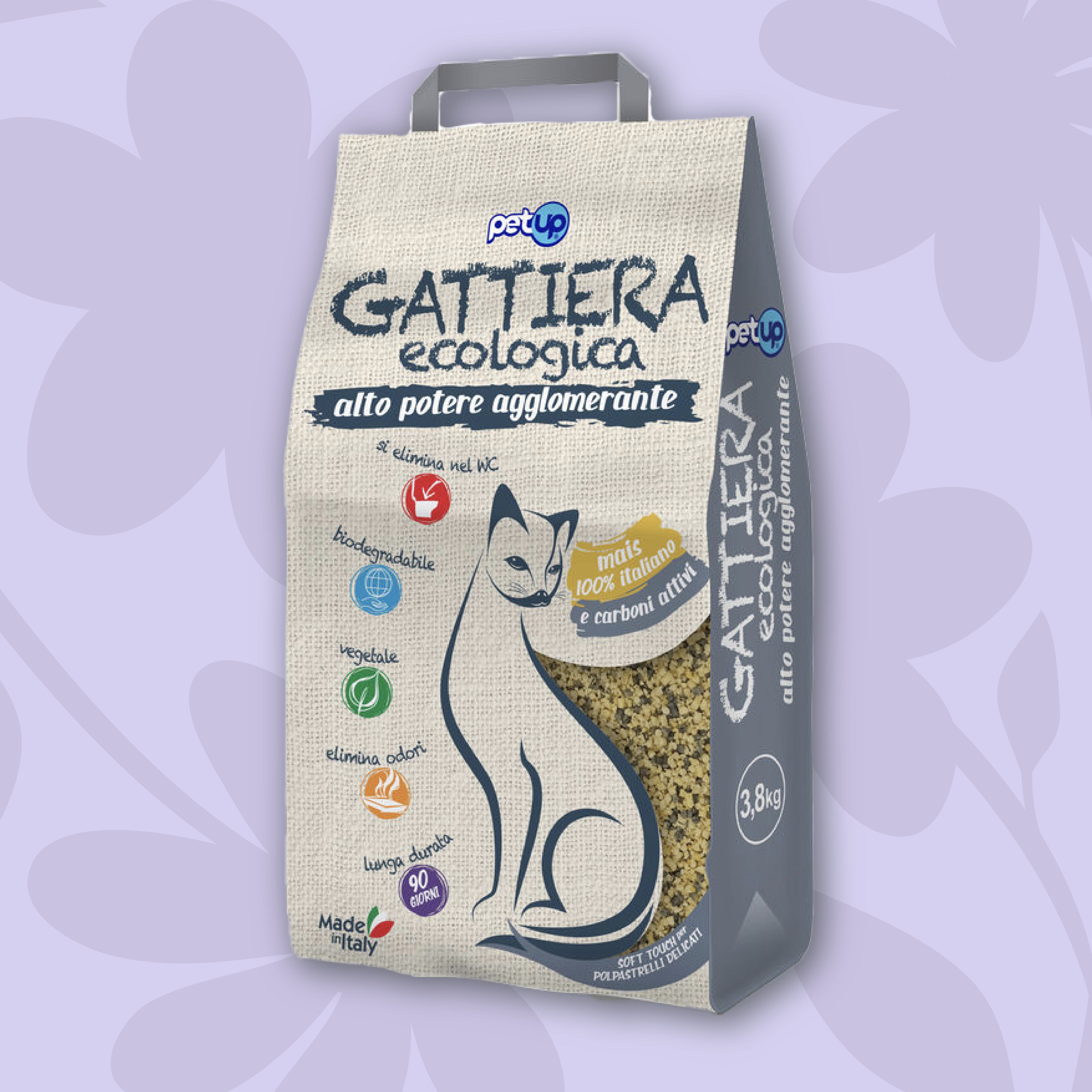 Gatto Con Personalità Petup Gattiera Eco Mais e Carbone attivo 3,8 kg