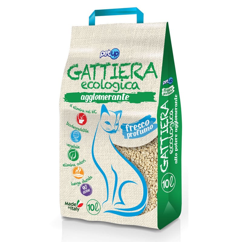 Gatto Con Personalità PetUp Lettiera Ecologica Agglomerante 10 lt