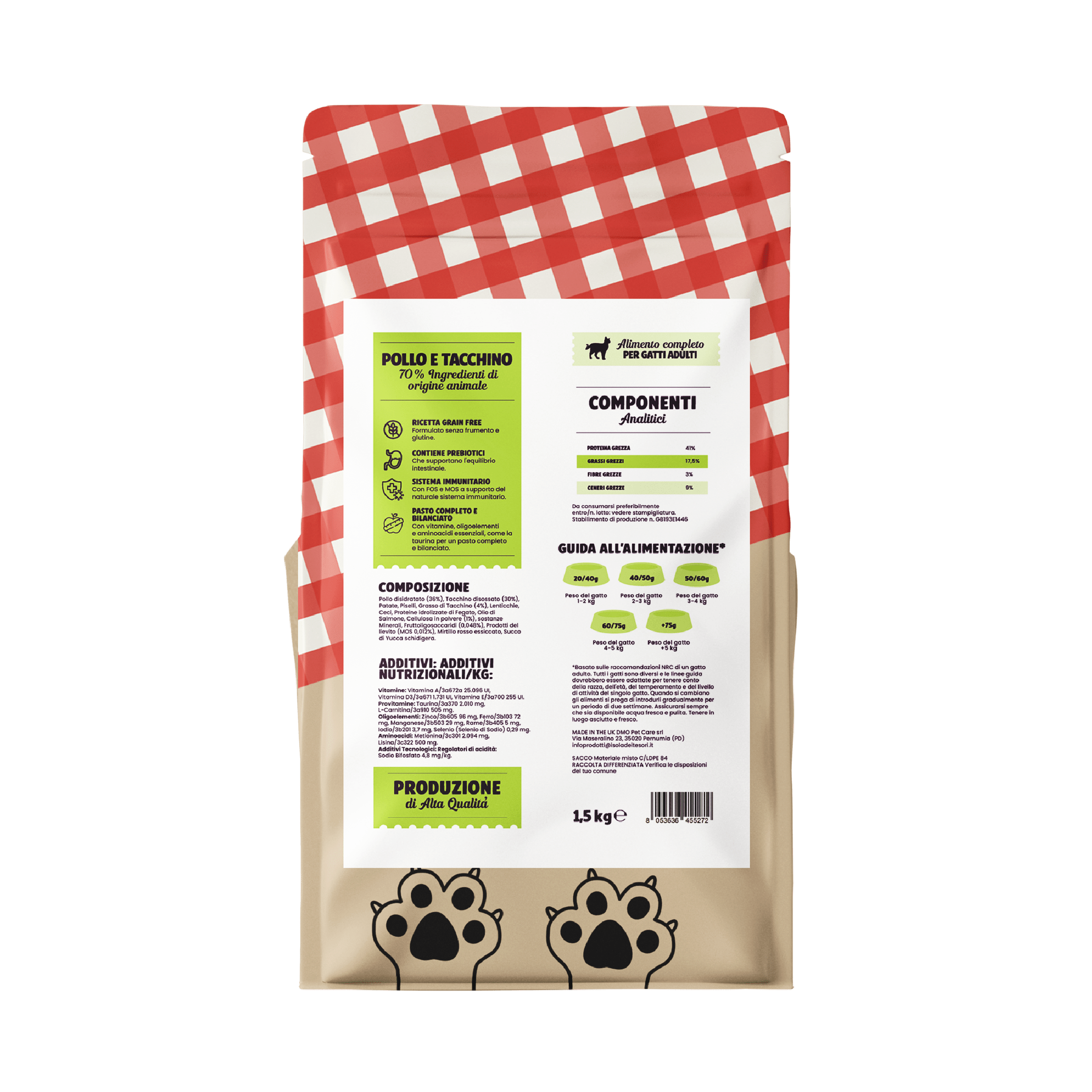 Gatto Con Personalità Tacchino e Pollo (1.5Kg) / 1.5 Kg Il Cibo di Beppo - Crocchette per Gatti Adulti (non sterilizzati) - Ricetta Grain Free - Formulata senza grano e senza glutine - Alimento Completo - 1.5kg